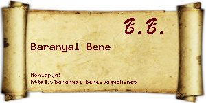 Baranyai Bene névjegykártya